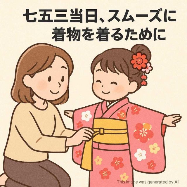 七五三当日、スムーズに着物を着るために