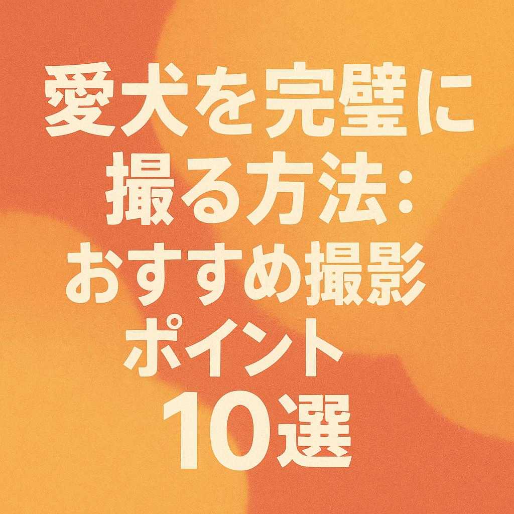 愛犬を完璧に撮る方法：おすすめ撮影ポイント10選