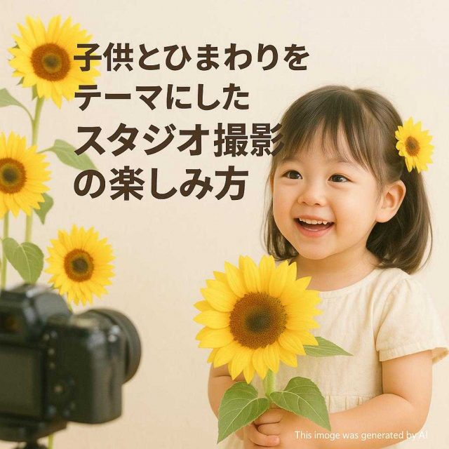 子供とひまわりをテーマにしたスタジオ撮影の楽しみ方