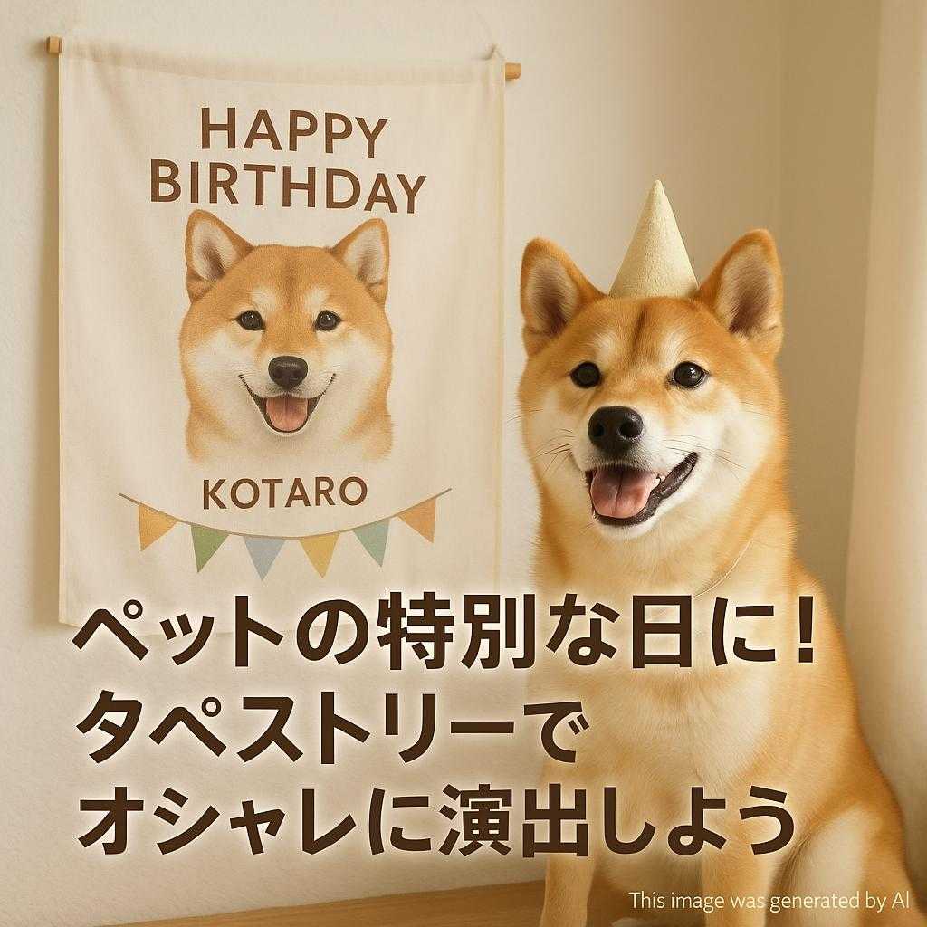ペットの特別な日に!タペストリーでオシャレに演出しよう
