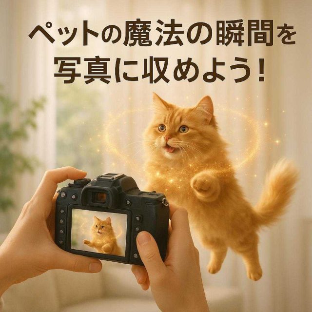 ペットの魔法の瞬間を写真に収めよう！