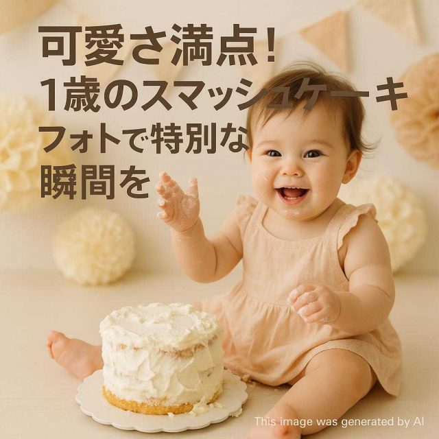 可愛さ満点！1歳のスマッシュケーキフォトで特別な瞬間を
