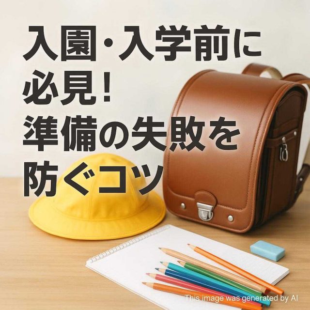 入園・入学前に必見！準備の失敗を防ぐコツ