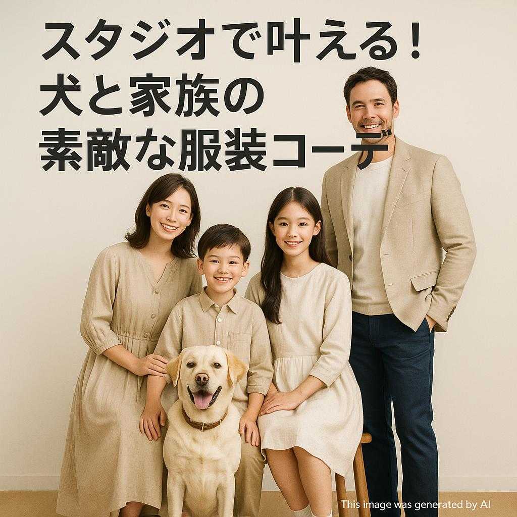 スタジオで叶える!犬と家族の素敵な服装コーデ