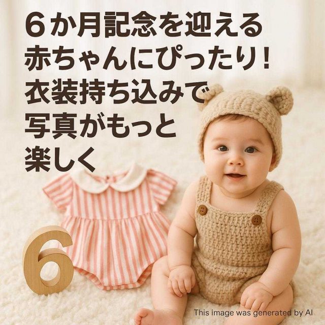 6か月記念を迎える赤ちゃんにぴったり！衣装持ち込みで写真がもっと楽しく