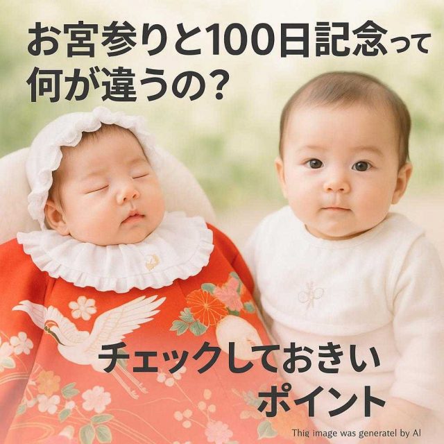お宮参りと100日記念って何が違うの？チェックしておきたいポイント