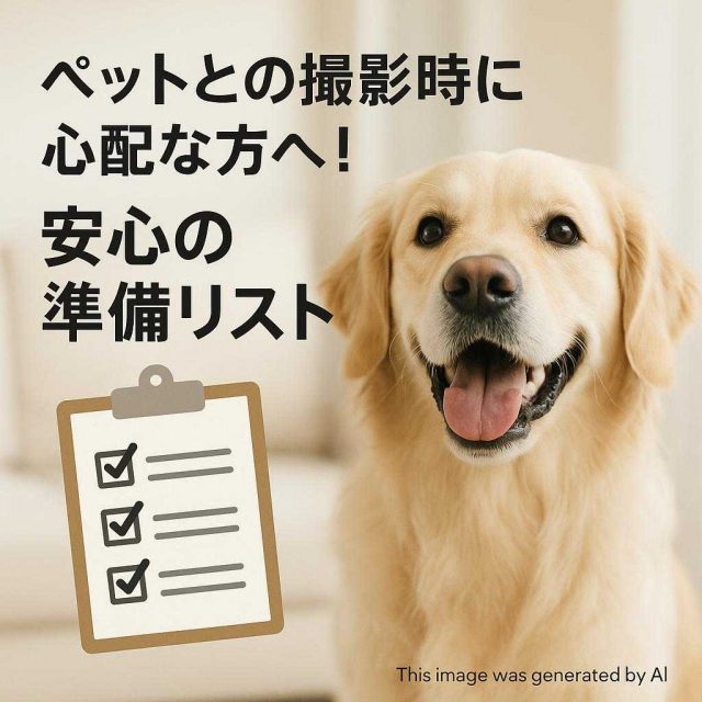 ペットとの撮影時に心配な方へ！安心の準備リスト