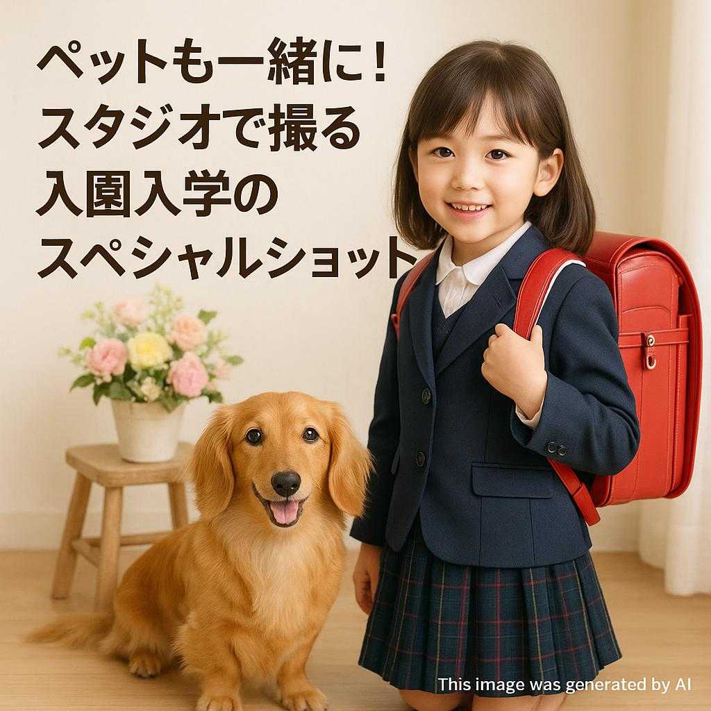 ペットも一緒に!スタジオで撮る入園入学のスペシャルショット