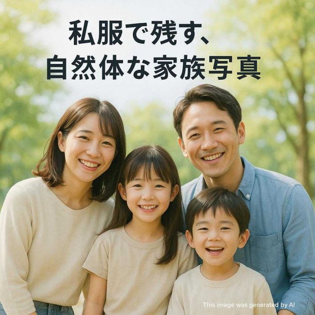 私服で残す、自然体な家族写真