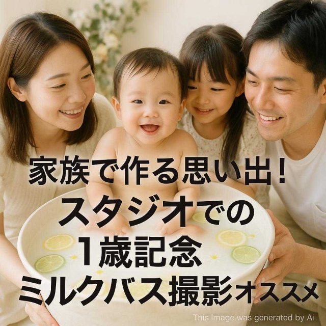 家族で作る思い出！スタジオでの1歳記念ミルクバス撮影オススメ